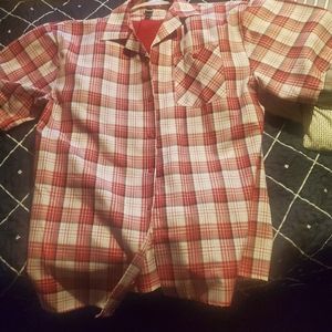 True Rock red white and black shirt and short set